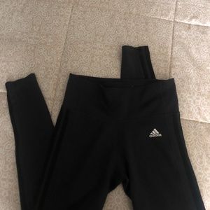 Ladies Adidas gray w/black stripes leggings